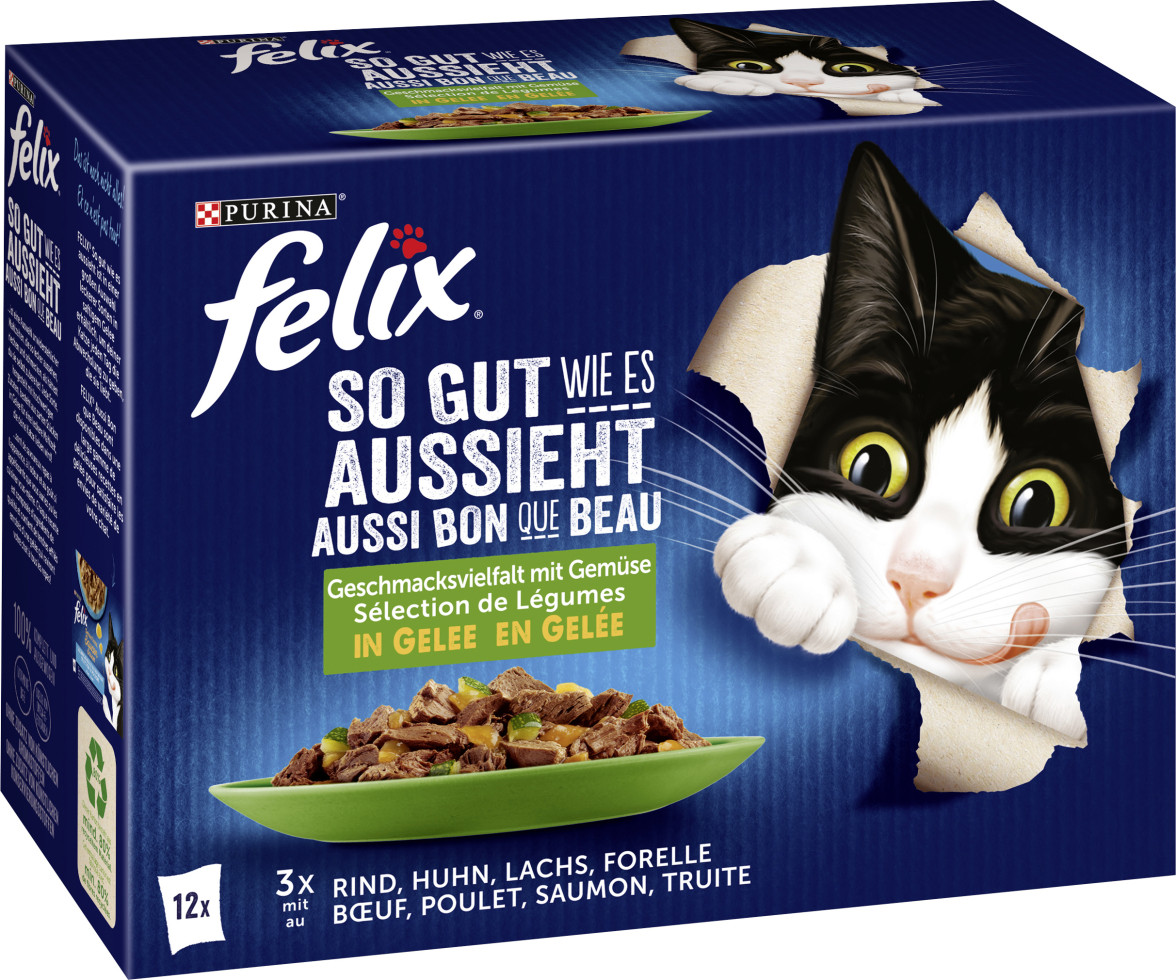 Felix Gemischte Vielfalt mit Gemüse Katzenfutter 12 x 85g