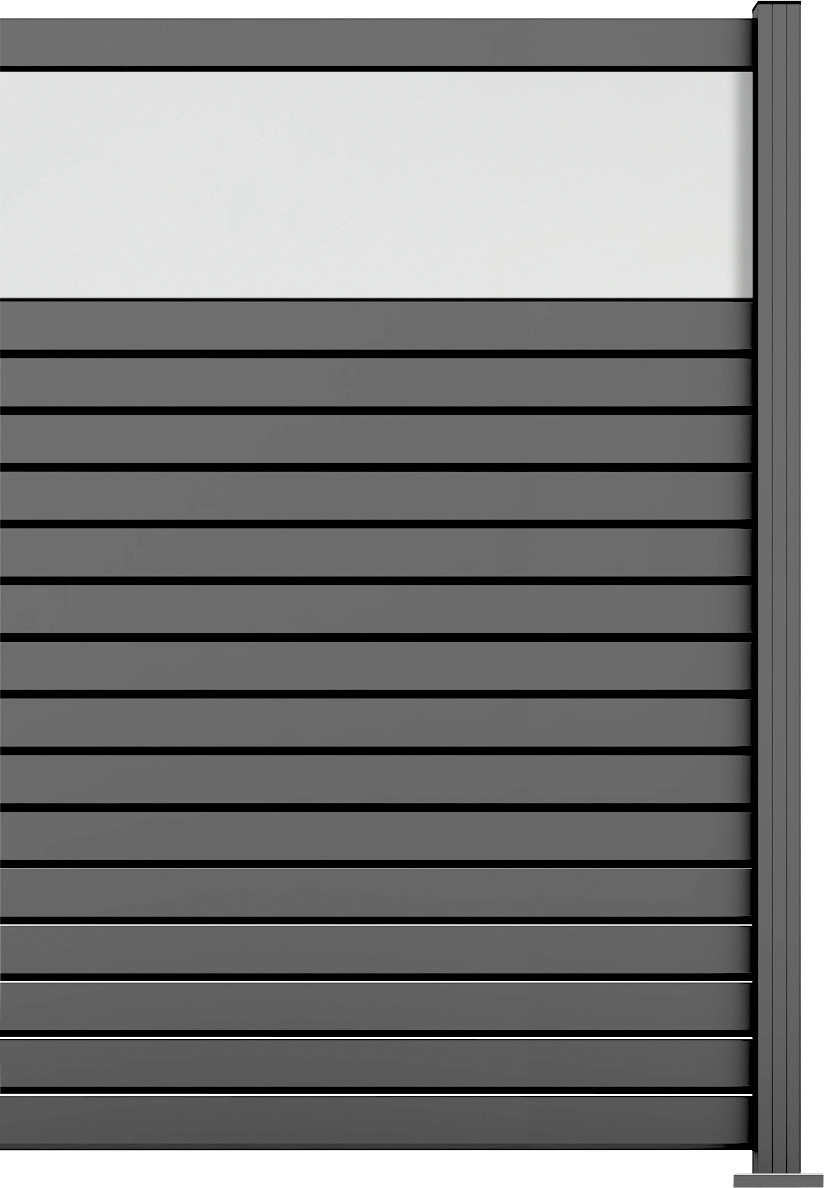 Ambiente Alu-Zaun Erweiterungsset Rhombus MINI 187 x 124,2 cm grau