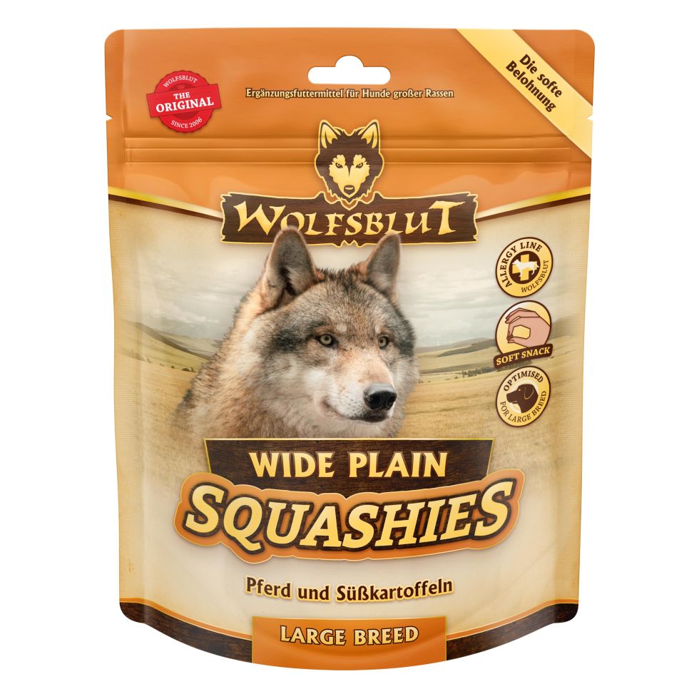 Wolfsblut Wide Plain Squashies Pferd mit Süßkartoffel Hundesnack 300 g
