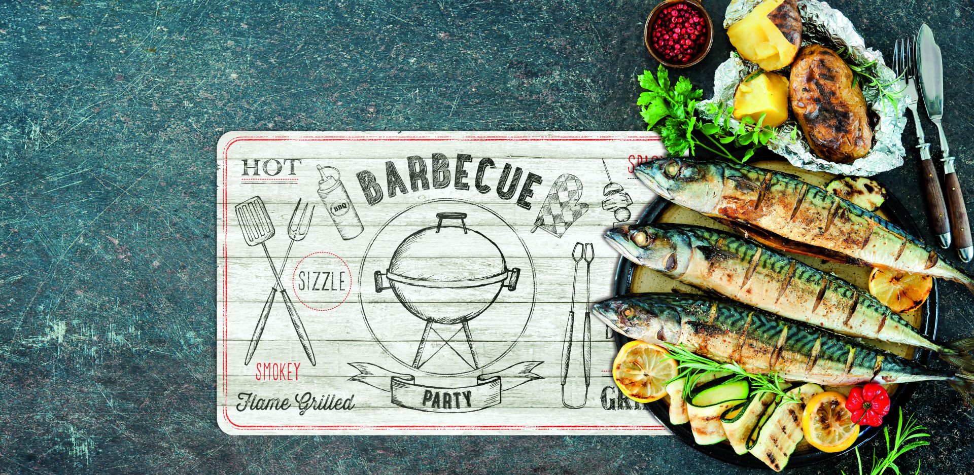 d-c-table Tischset Rio Barbecue 44 x 29 cm, offwhite