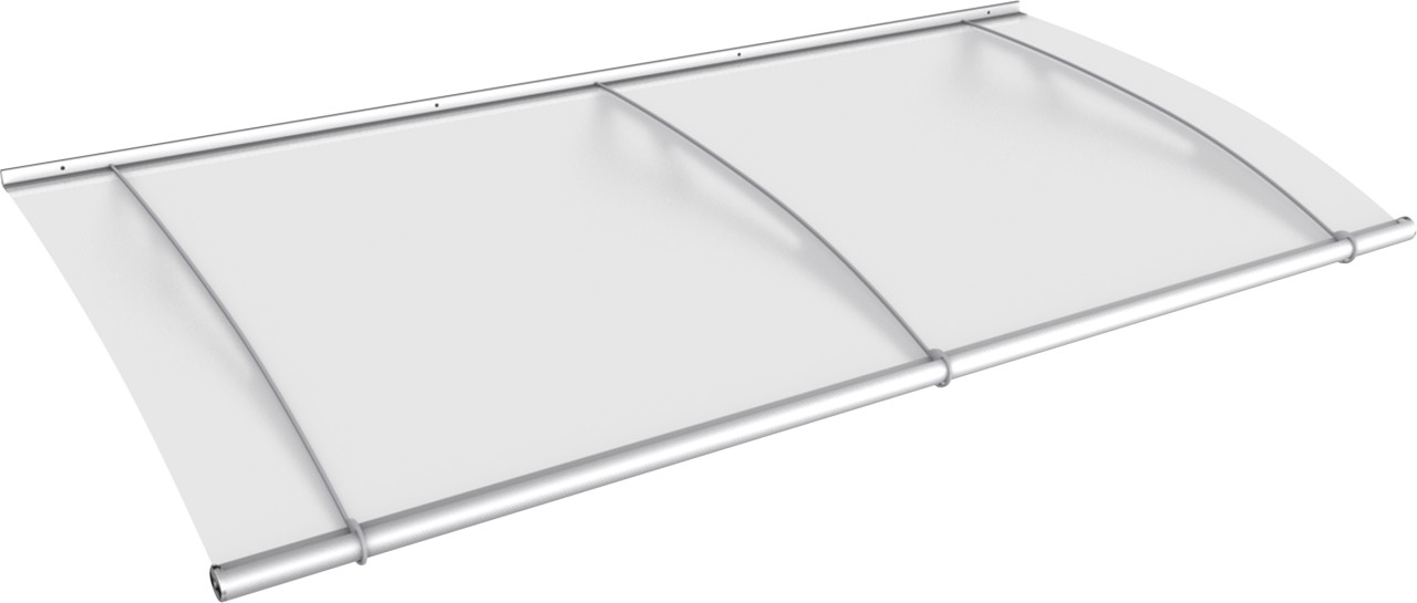 Gutta Vordach PT- L 1900 Edelstahl, Acrylglas satiniert weiß