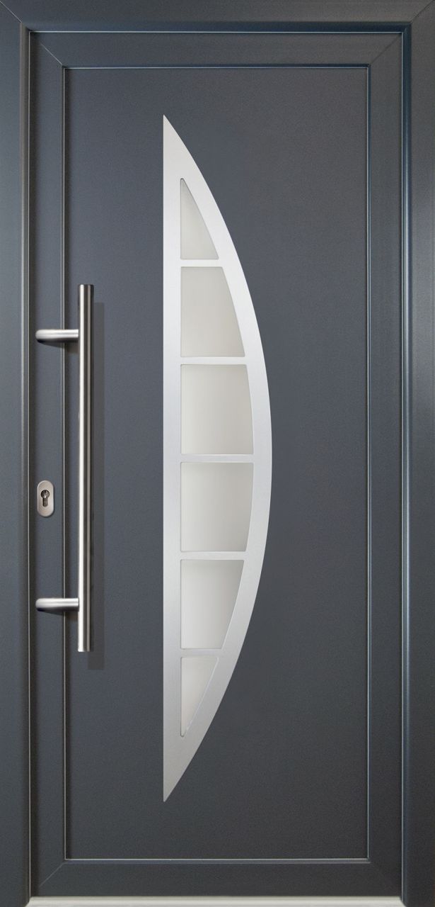 Meeth Haustür Signum PVC Exclusiv PVC Modell 28 88 x 208 cm, DIN links, weiß/titan