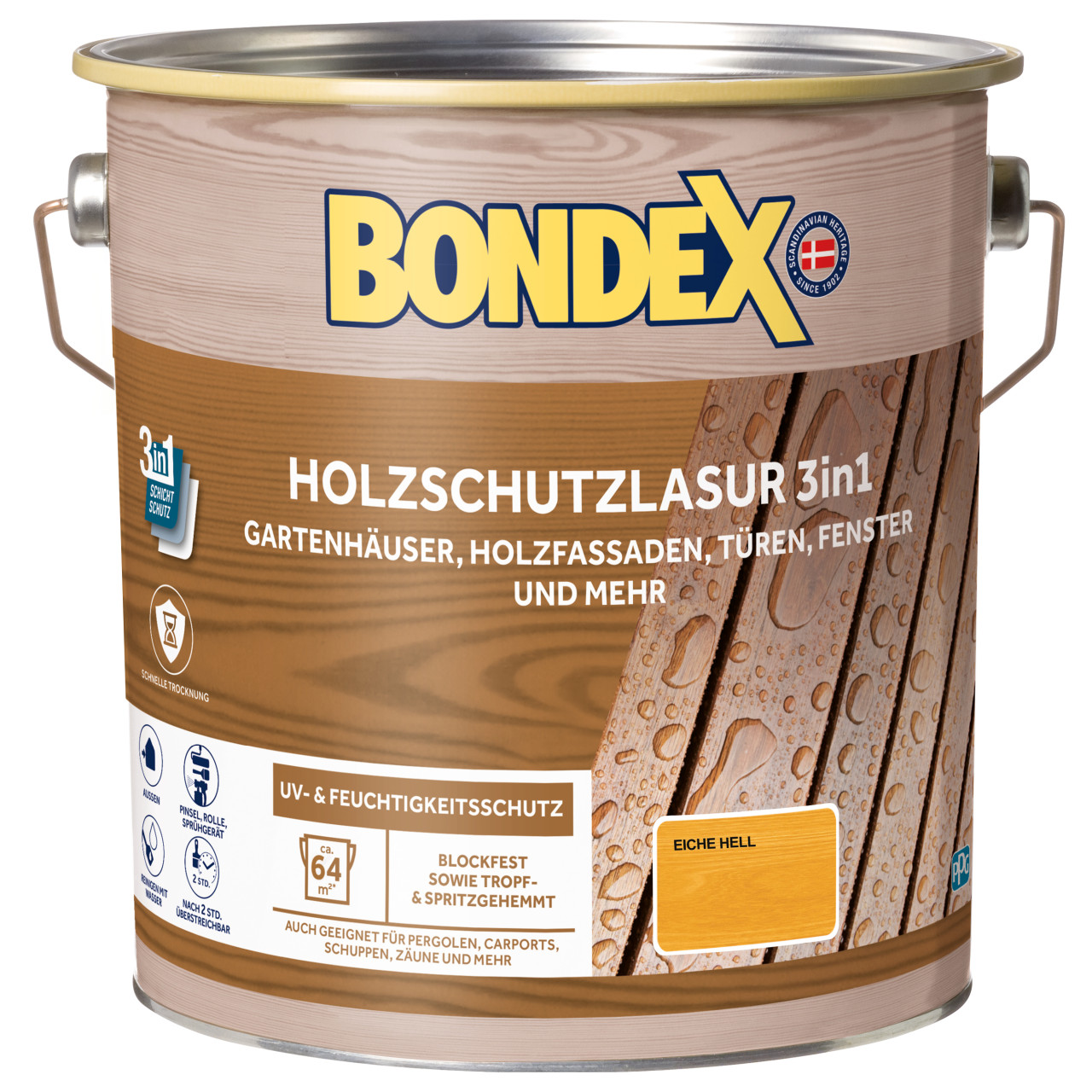 Bondex Holzschutzlasur 3in1 4 L eiche-hell