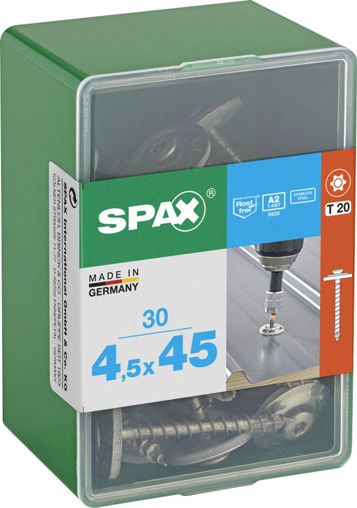 Spax Spenglerschrauben 4,5 x 45 mm T20 Vollgewinde - 30 Stk.