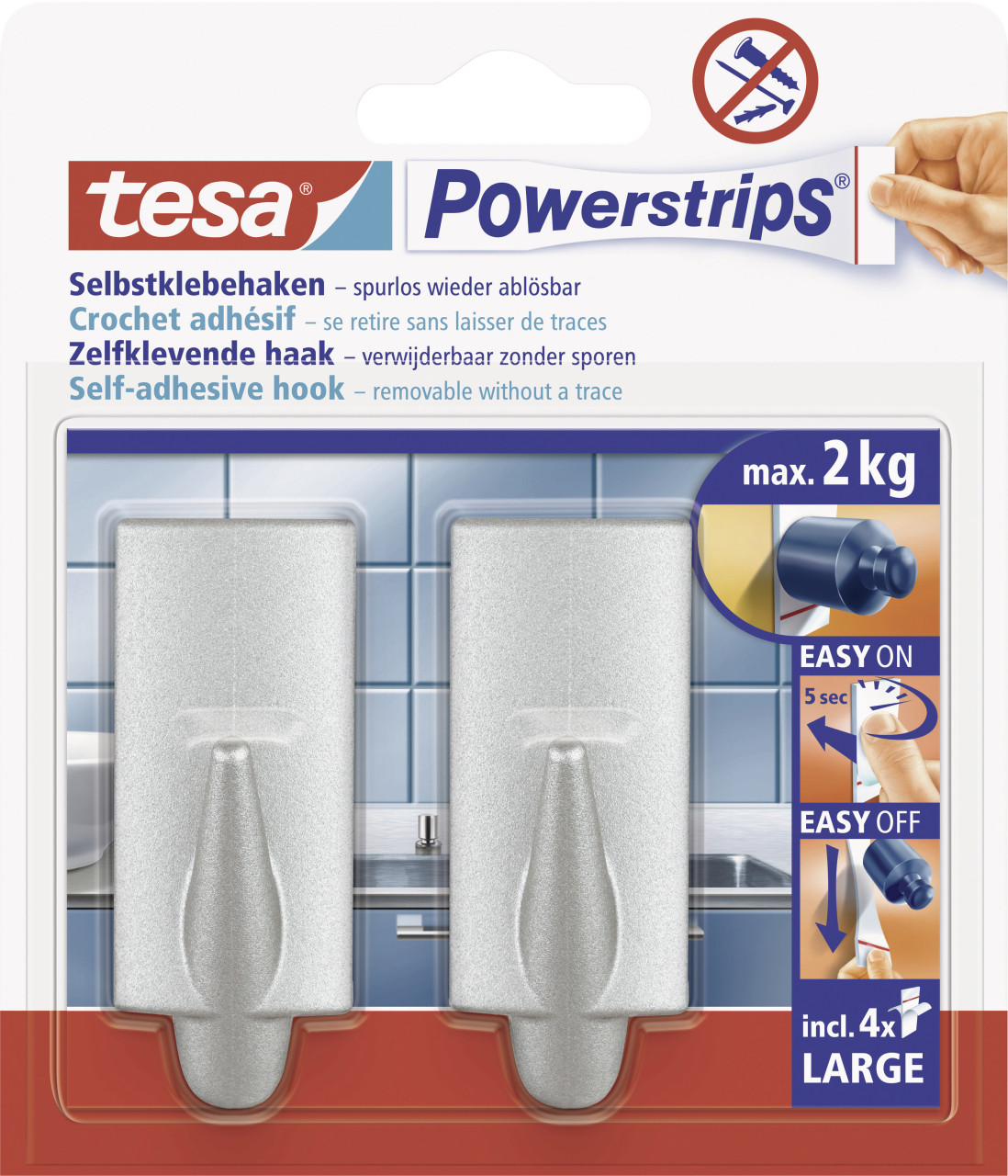 tesa Haken Powerstrip Large chrom, trend