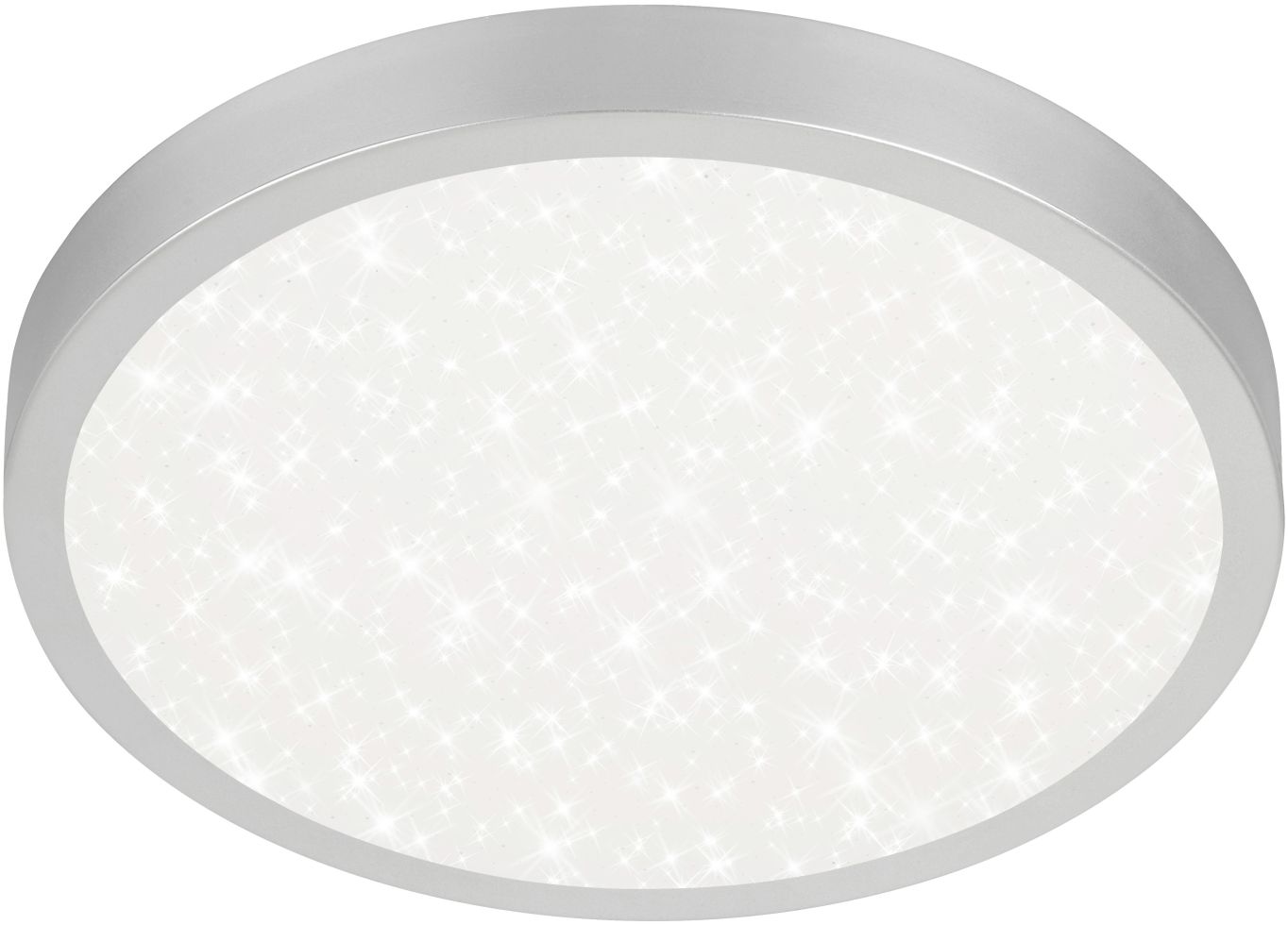 Briloner LED Deckenleuchte Runa Ø 38 cm, Metallrahmen silber, Sternencover