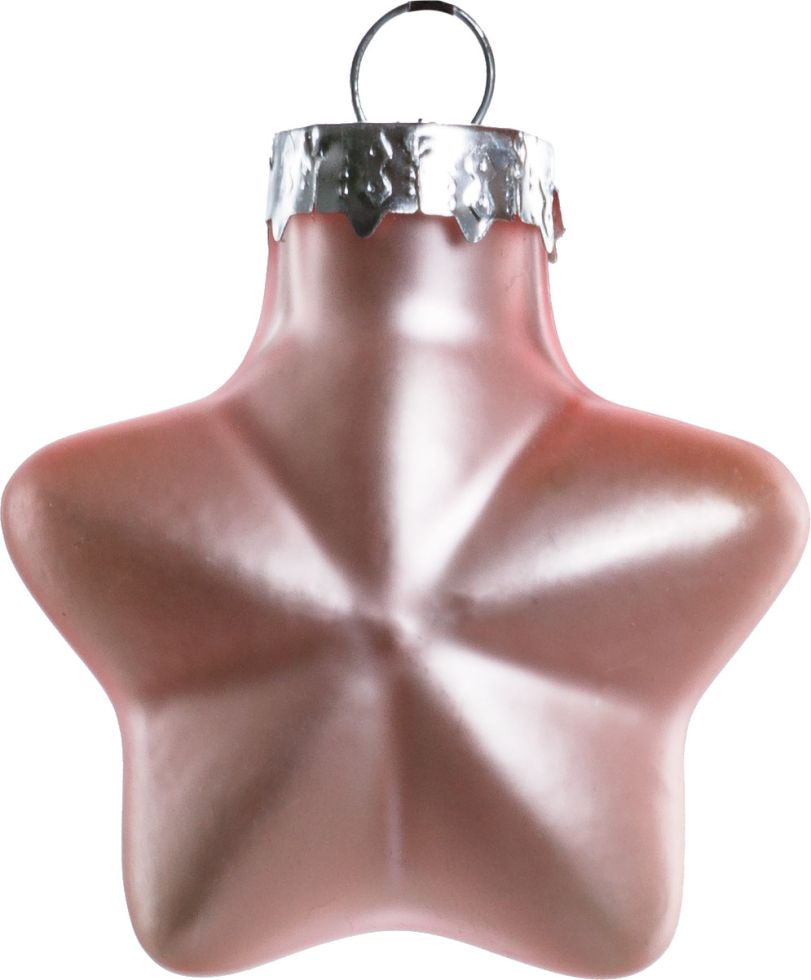TrendLine Weihnachtskugeln Glas-Sterne 4 cm puderrosa 12 Stück