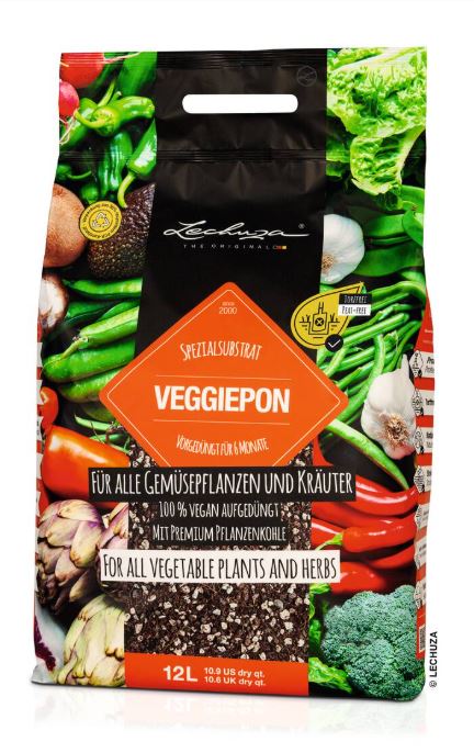 Lechuza Veggiepon Pflanzssubstrat für Gemüsepflanzen 12 L torffrei