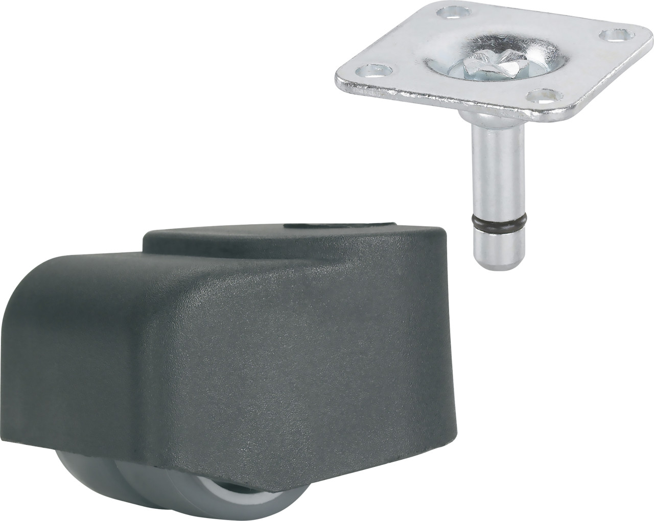 Doppelrolle Ø 25 mm für empfindliche Böden Tragkr. 70 kg