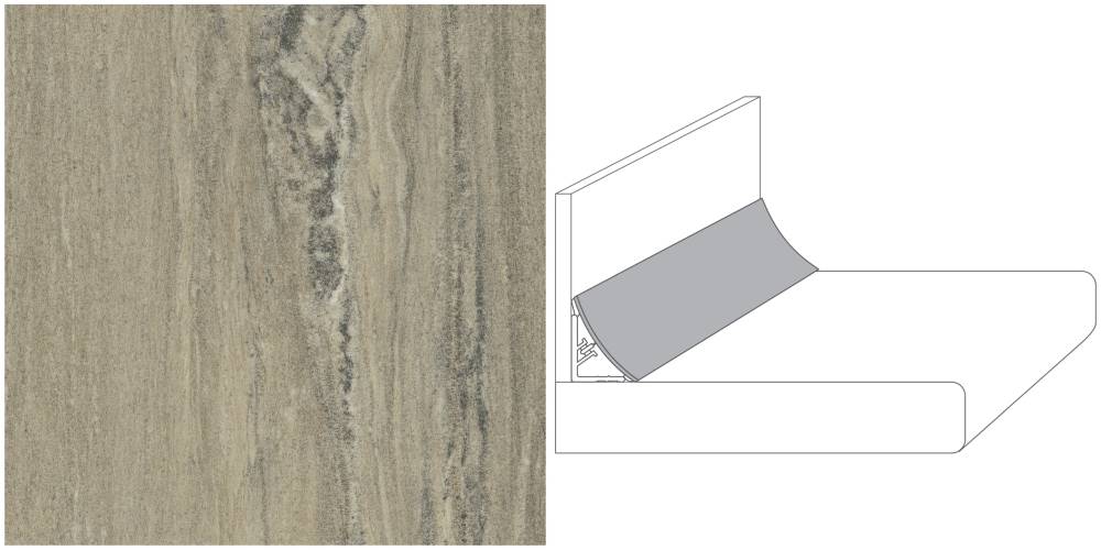 Getalit Wandanschlußsystem Plus 59 cm, 20 x 30 mm, Marmor medusa beige