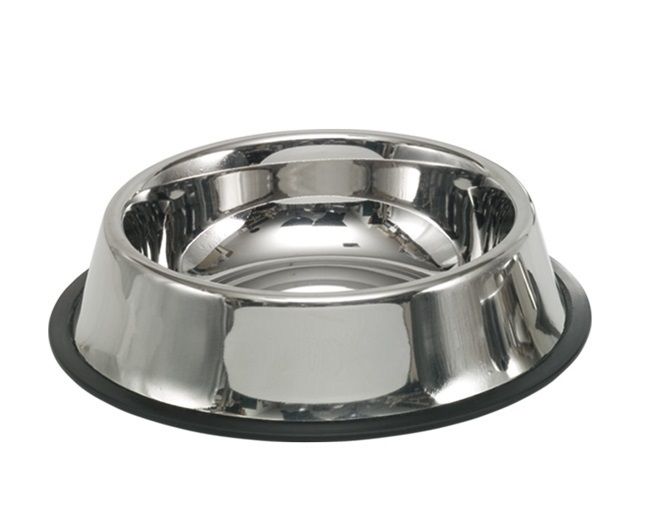 Nobby Hundenapf Edelstahl rutschfest Ø 19 cm - 450 ml silber