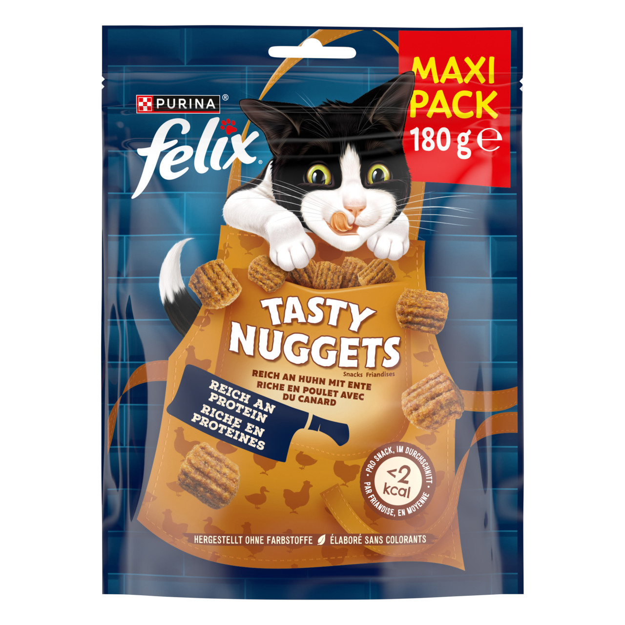 Felix Tasty Nuggets Katzensnack Reich an Huhn mit Ente 180 g