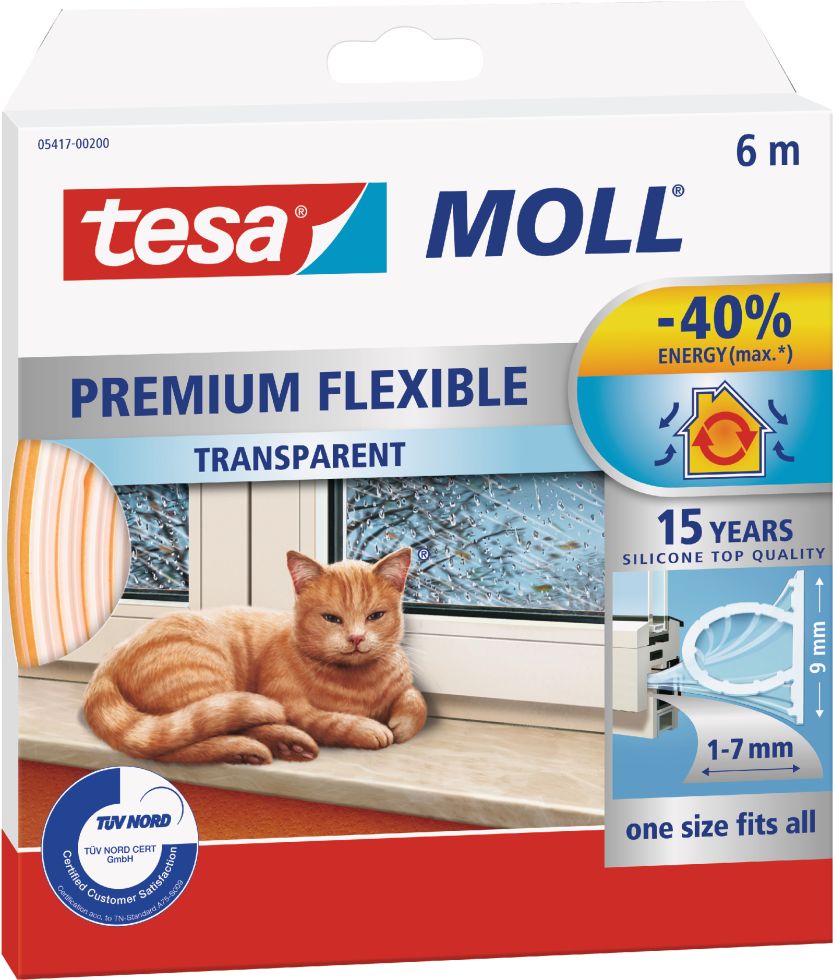 tesa Moll Dichtungsprofil Super Flex 6 m, transparent