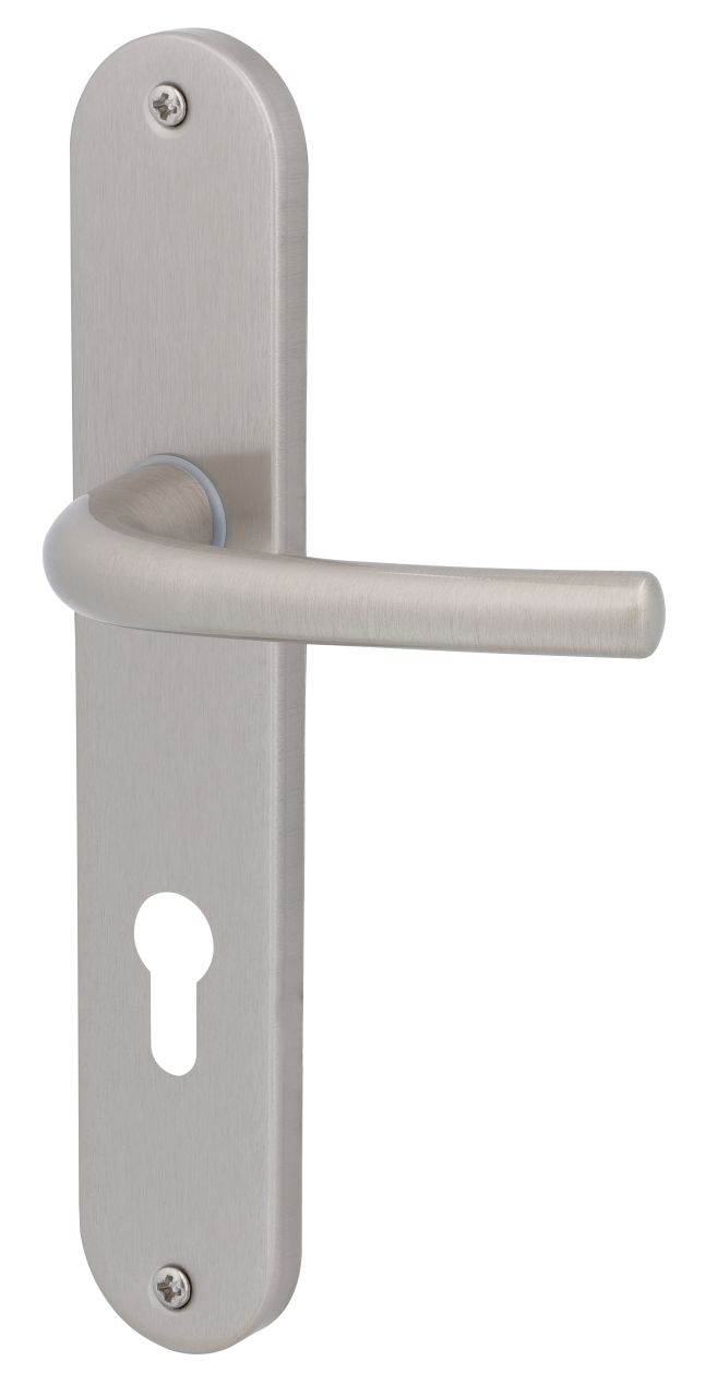 Alpertec PZ-Langschildgarnitur Marina Messing silber abgerundet