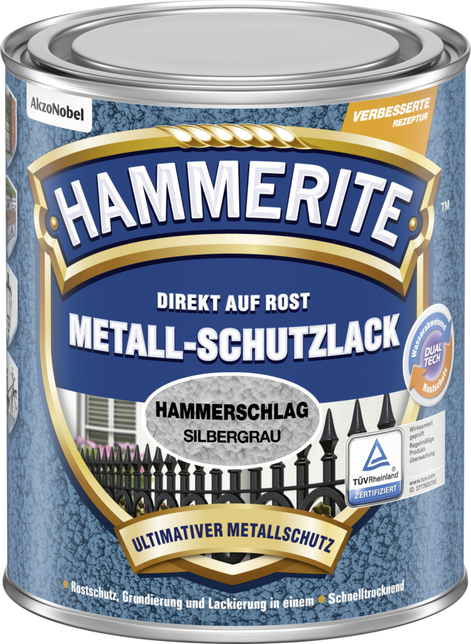 Hammerite Metall-Schutzlack Hammerschlag 2,5 L silbergrau
