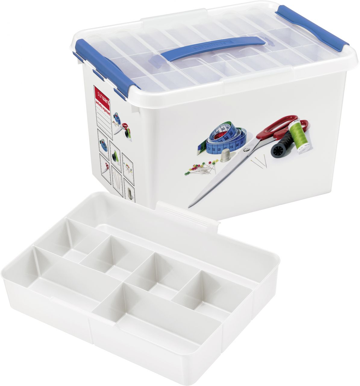 Sunware Nähbox Q-Line inklusive Deckel 22L 40 x 30 x 26 cm