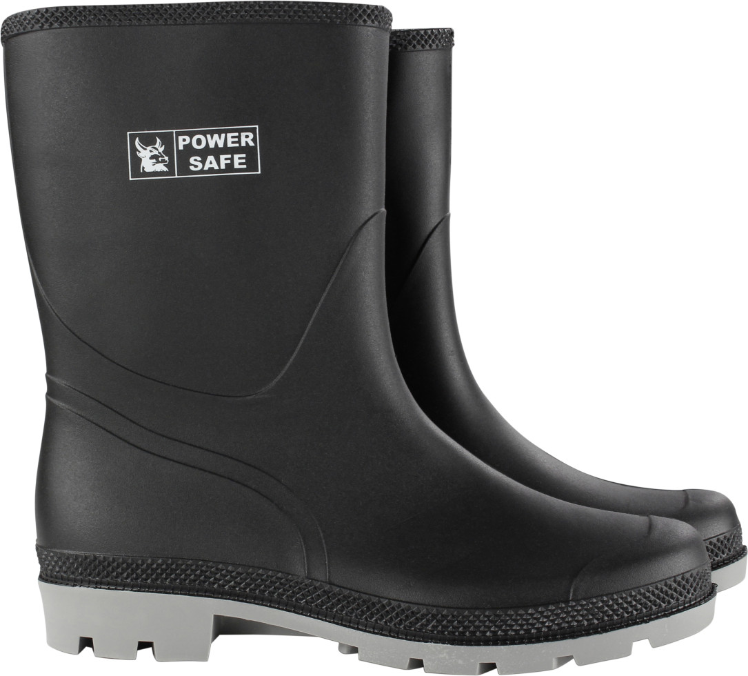 Power Safe PVC-Stiefel halbhoch schwarz-grau