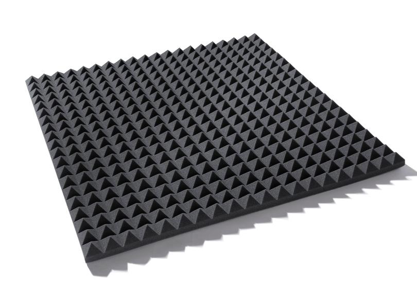 Akupur Schaumstoffpyramidenplatte Akustik anthrazit 100 x 100 cm