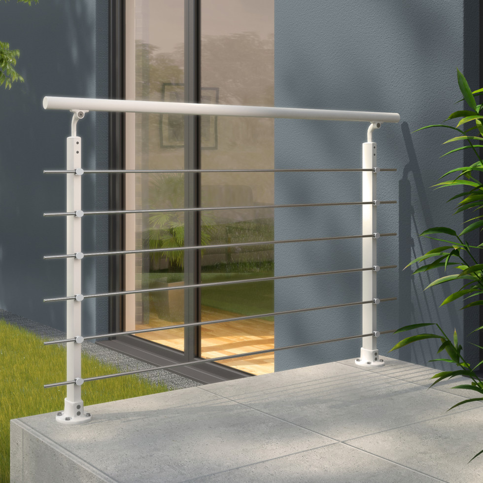 DOLLE Geländer-Komplettset, Aluminium weiß, 150 cm