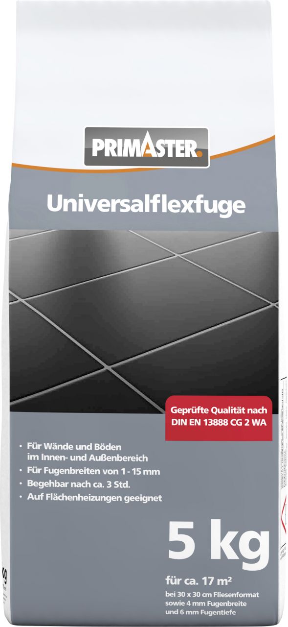 Primaster Universalflexfuge 1 - 15 mm silbergrau 5 kg