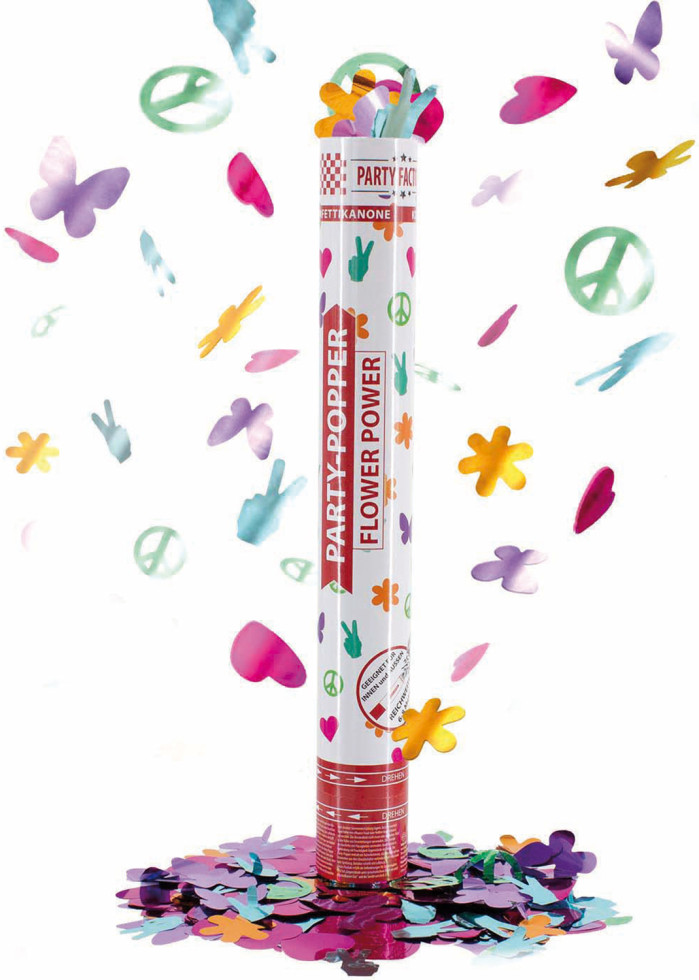 Konfettikanone Party Popper Flower Power - 1 Stück