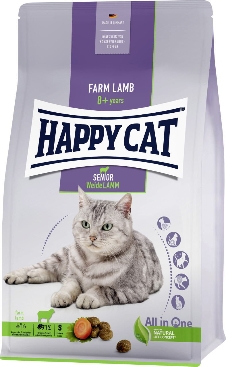 HappyCat Katzenfutter Senior Weide Lamm 1,3 kg