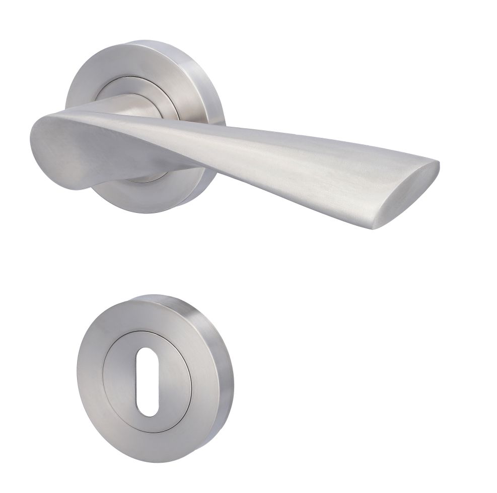 Alpertec BB-Rosettengarnitur Palma Edelstahl silber rund