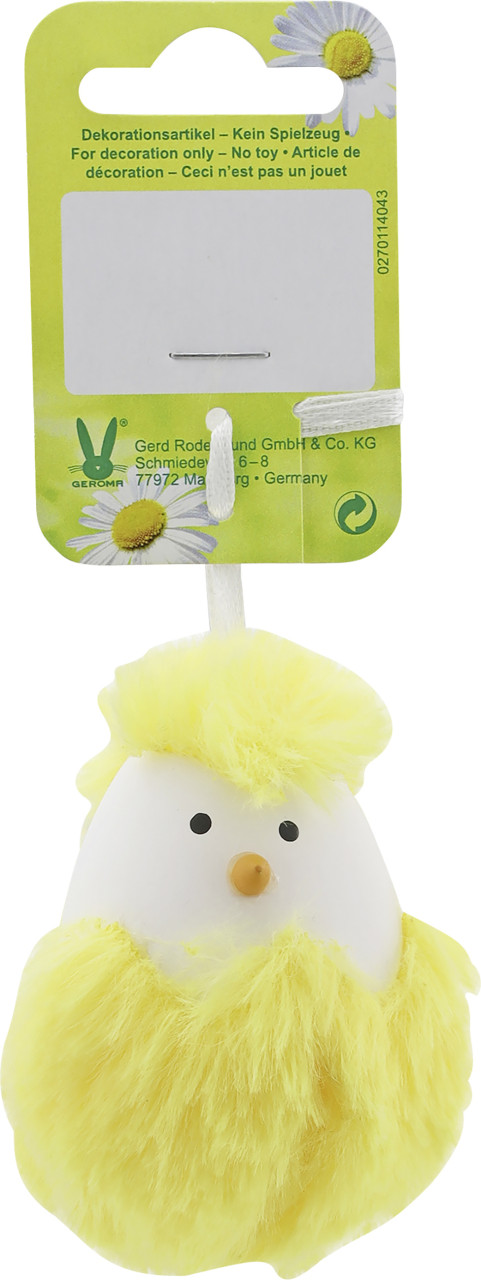 Osterdeko Anhänger Küken im Ei Plüsch 7 x 5,5 cm gelb