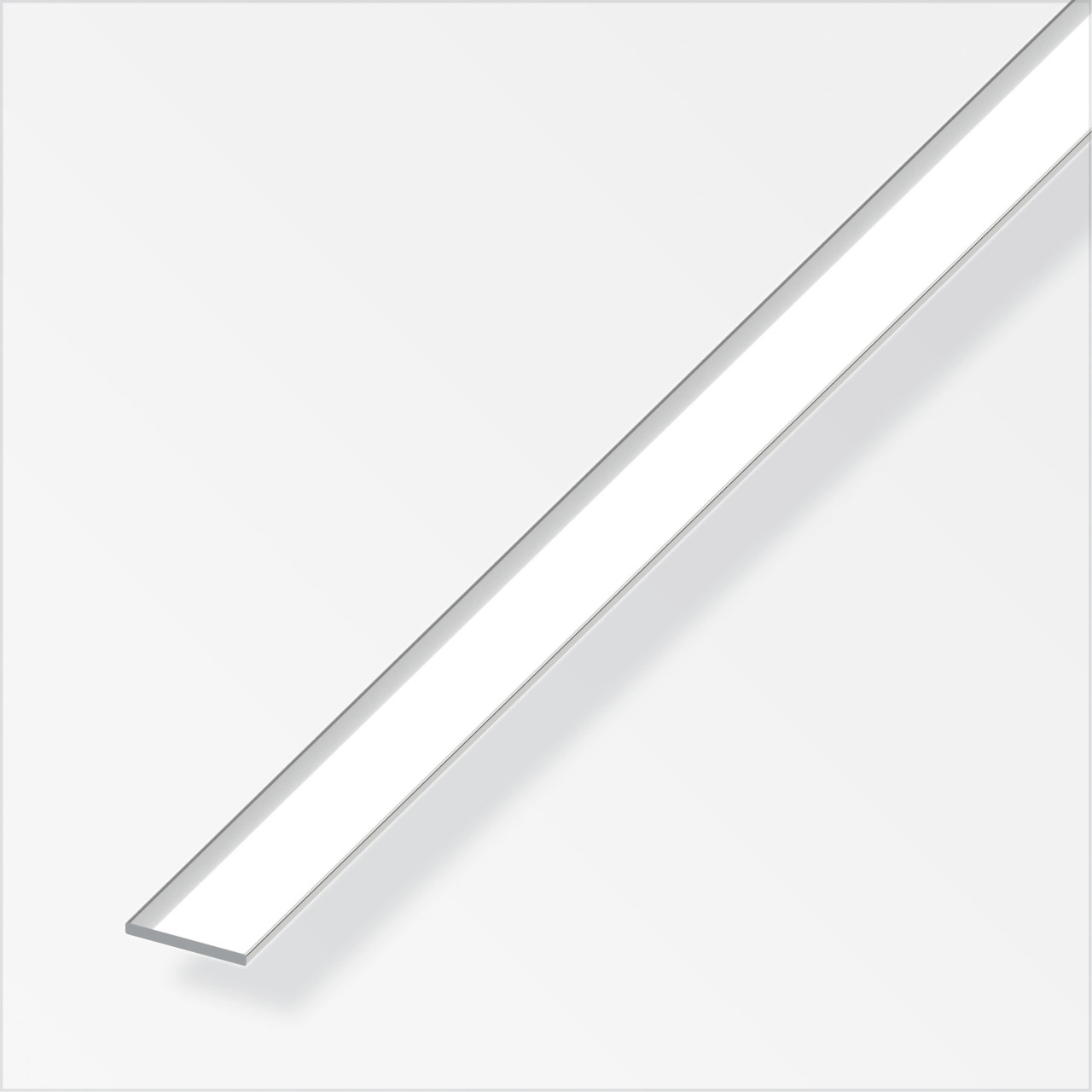 alfer Flachprofil Aluminium eloxiert poliert Chrom-Optik