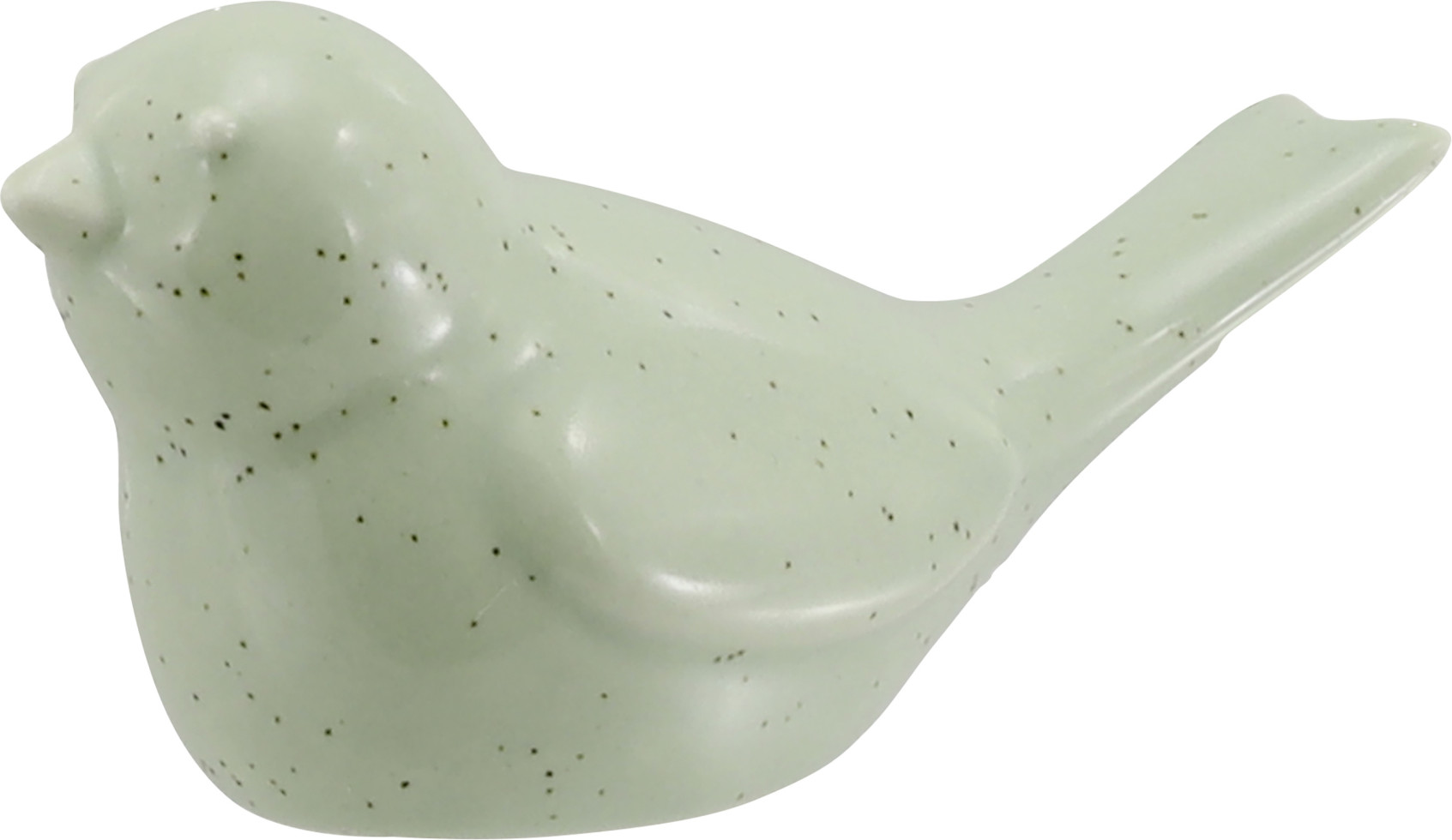 Dekofigur Vogel Porzellan 8 x 4 cm grün