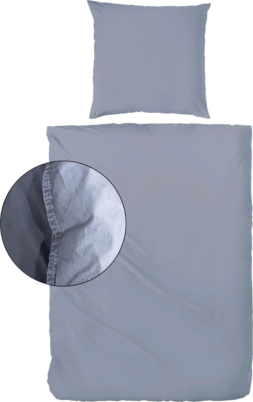 Vario Bettwäsche Renforce Stone washed denim, 135 x 200 cm