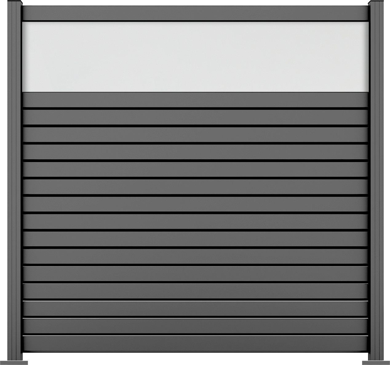 Ambiente Alu-Zaun Grundset Rhombus MINI 187 x 184,2 cm grau