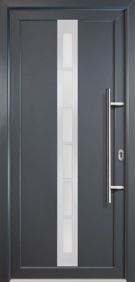 Meeth Haustür Signum PVC Modell 38 88 x 208 cm, DIN rechts, weiß/titan