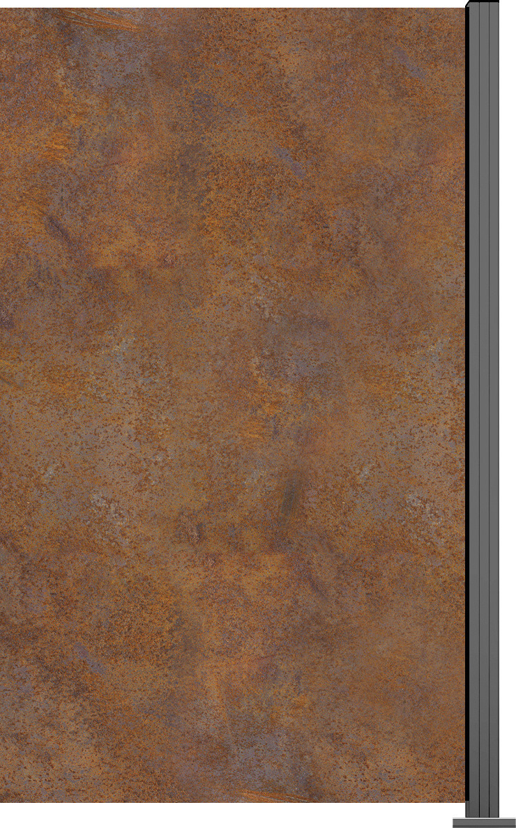 Ambiente Glaszaun Erweiterungsset Klarglas 187 x 107,2 cm mit Motivdruck grau