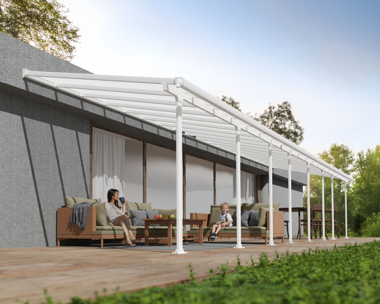 Canopia Terrassendach 1155 x 300 cm weiß