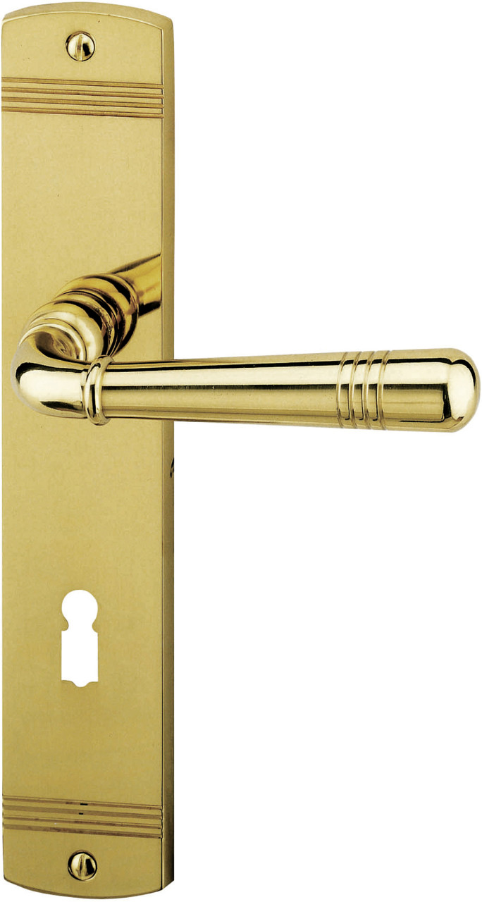 Alpertec BB-Langschildgarnitur Sale Messing gold abgerundet