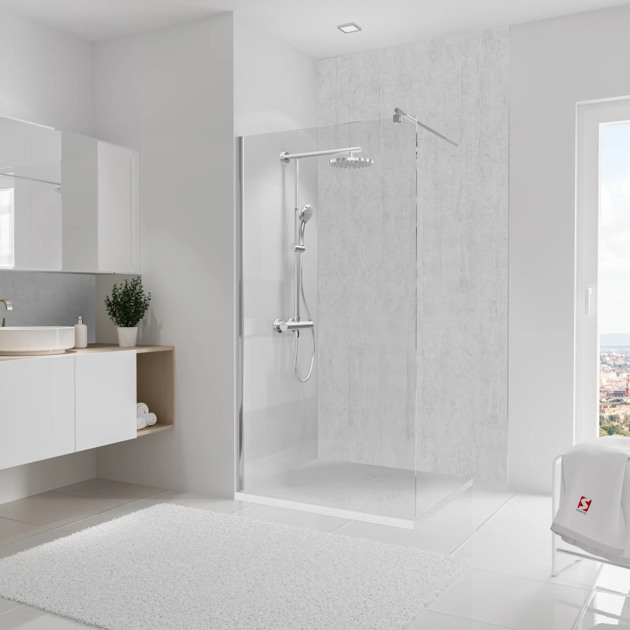 Schulte Duschrückwand Stein Beton hell 125 x 255 cm