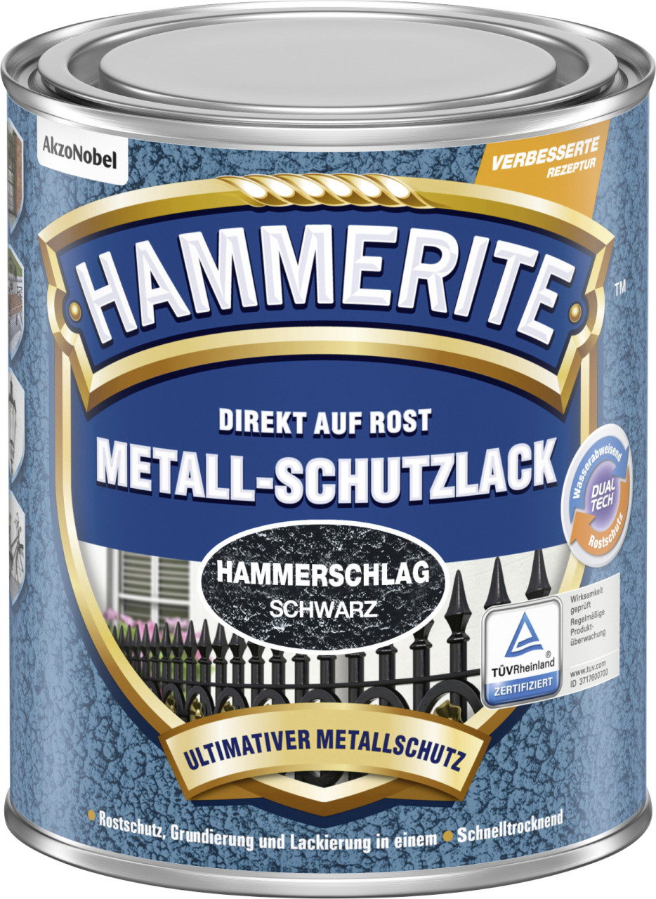 Hammerite Metall-Schutzlack Hammerschlag 2,5 L schwarz