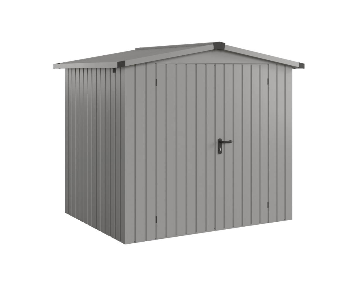 EcoStar Metallgerätehaus Euroline ESD4 aluminiumgrau 214 x 166 cm 2-flg.