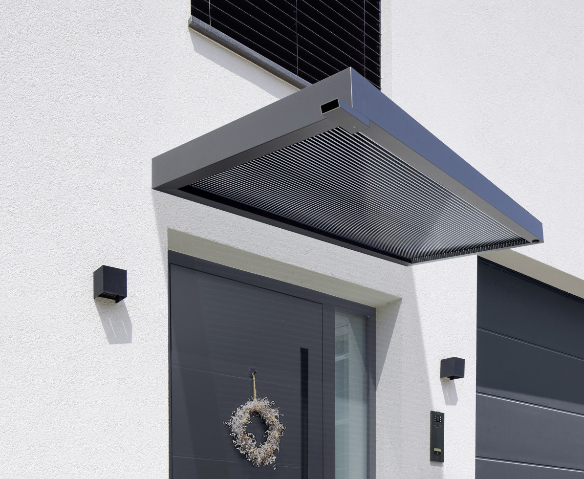 Gutta Vordach Rechteckvordach 200 x 90 x 12,5 cm anthrazit BS 3D-LINE