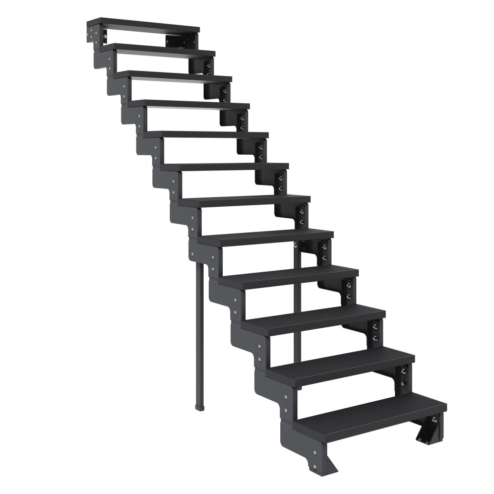 Dolle Außentreppe Trimax Gardentop 14 Stufen 80 cm ohne Geländer anthrazit