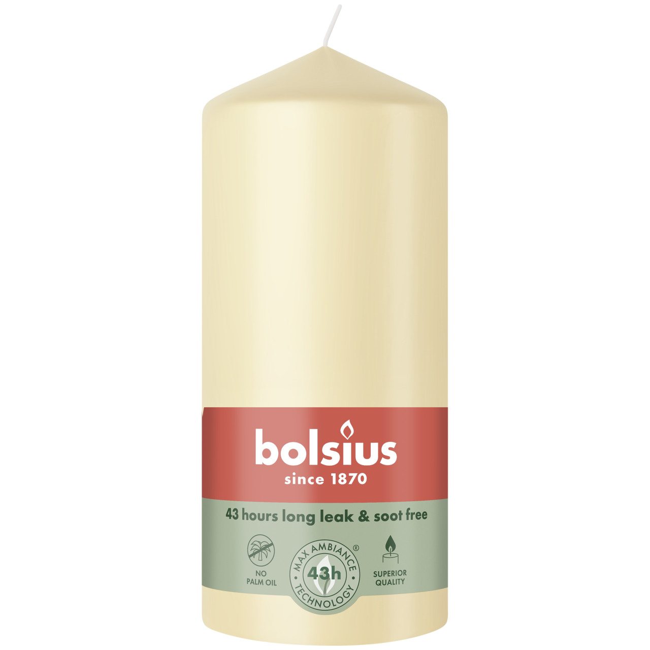 Bolsius Stumpenkerze beige 13 cm Ø 6,8 cm