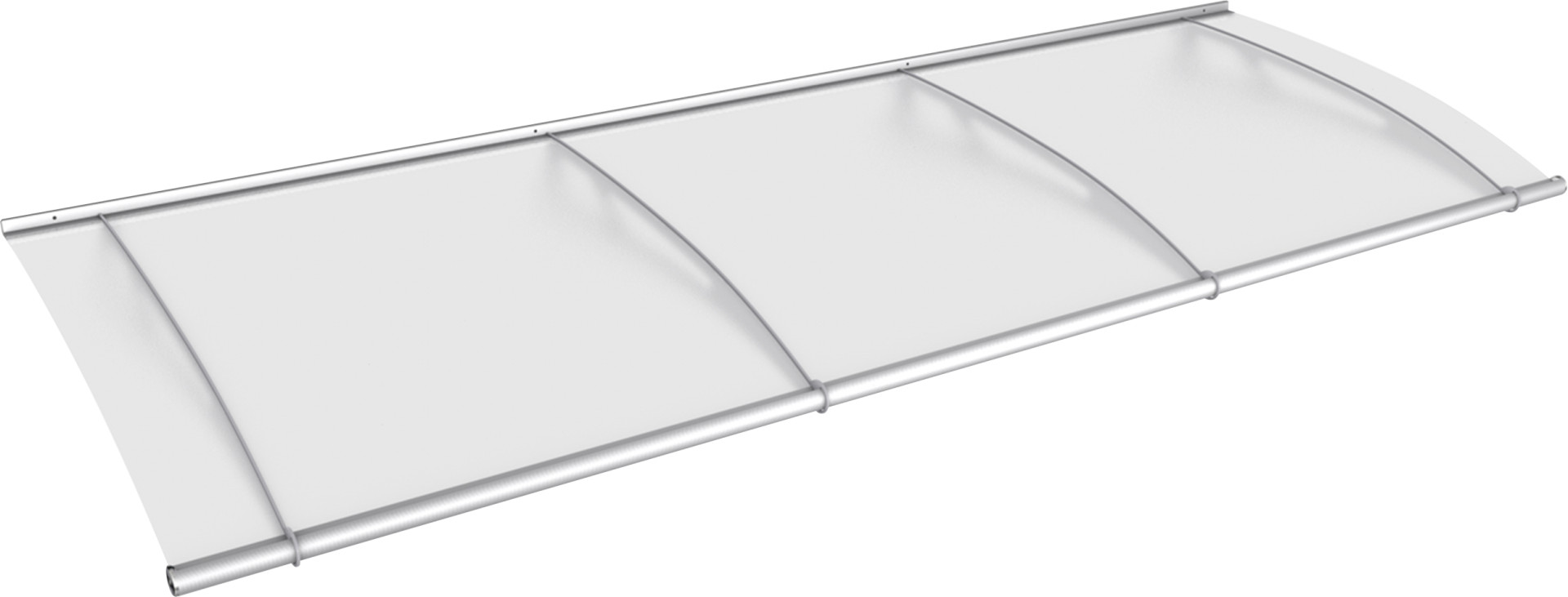 Gutta Vordach PT- L 2700 Edelstahl, Acrylglas satiniert weiß