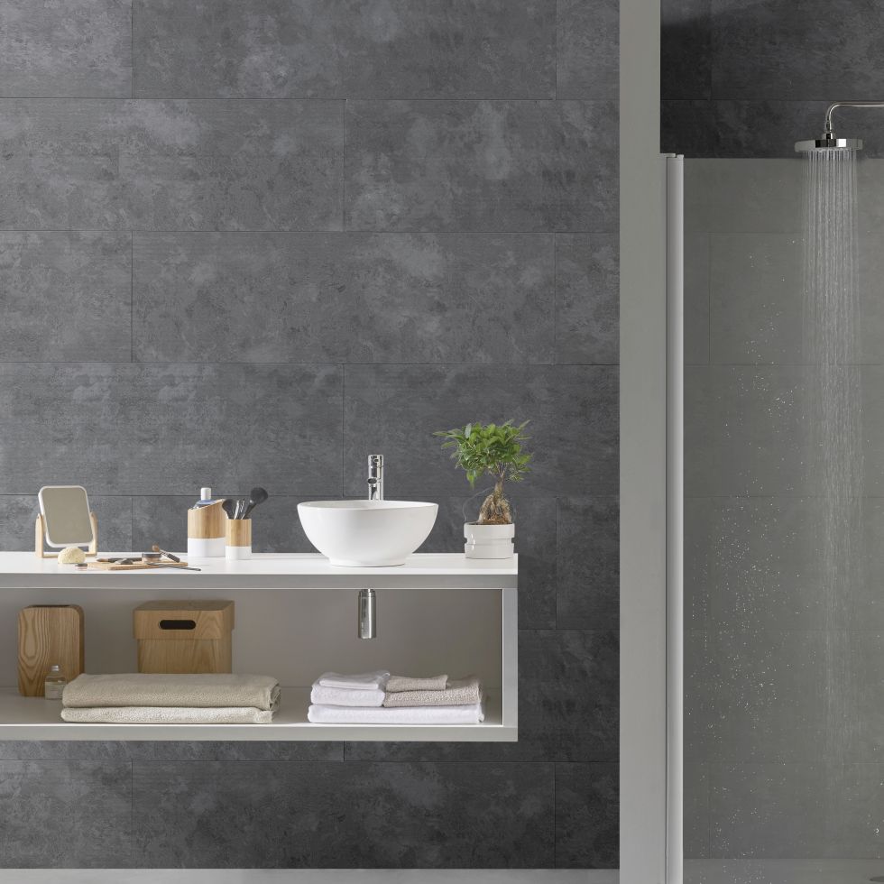 Grosfillex Kunststoffpaneele Element Compact 120 x 37,5 8 mm Beton anthrazit