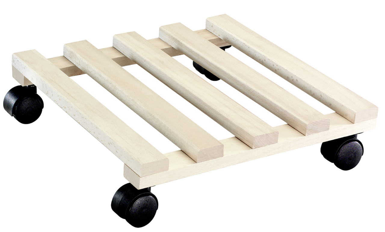 WAGNER Pflanzenroller Buche eckig 34 x 34 cm Tragkraft bis max. 150 kg