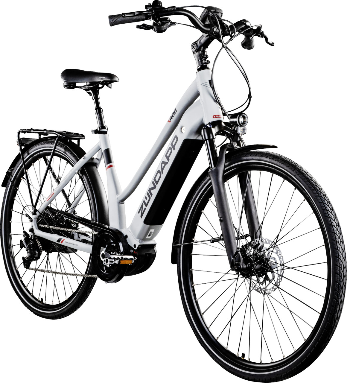 Zündapp E-Bike Trekking X400 28 Zoll 10-Gang 500 Wh silber