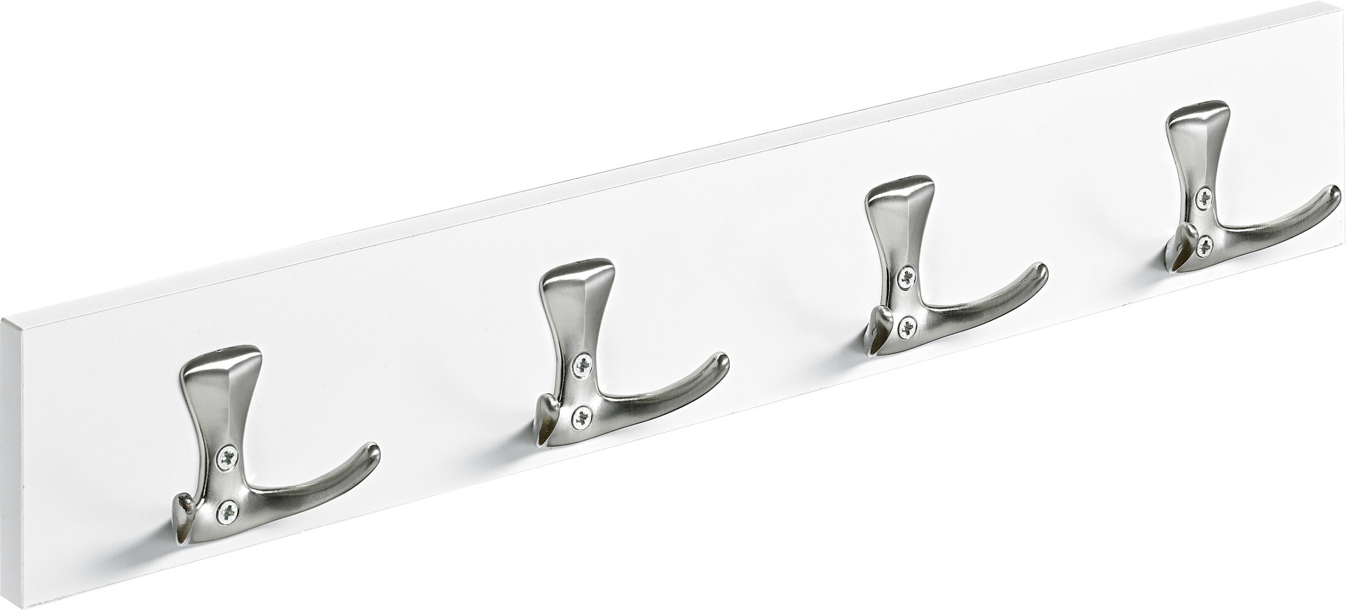 Hettich Holzgarderobe 4 Haken 50,0 x 8,0 x 4,6 cm weiß