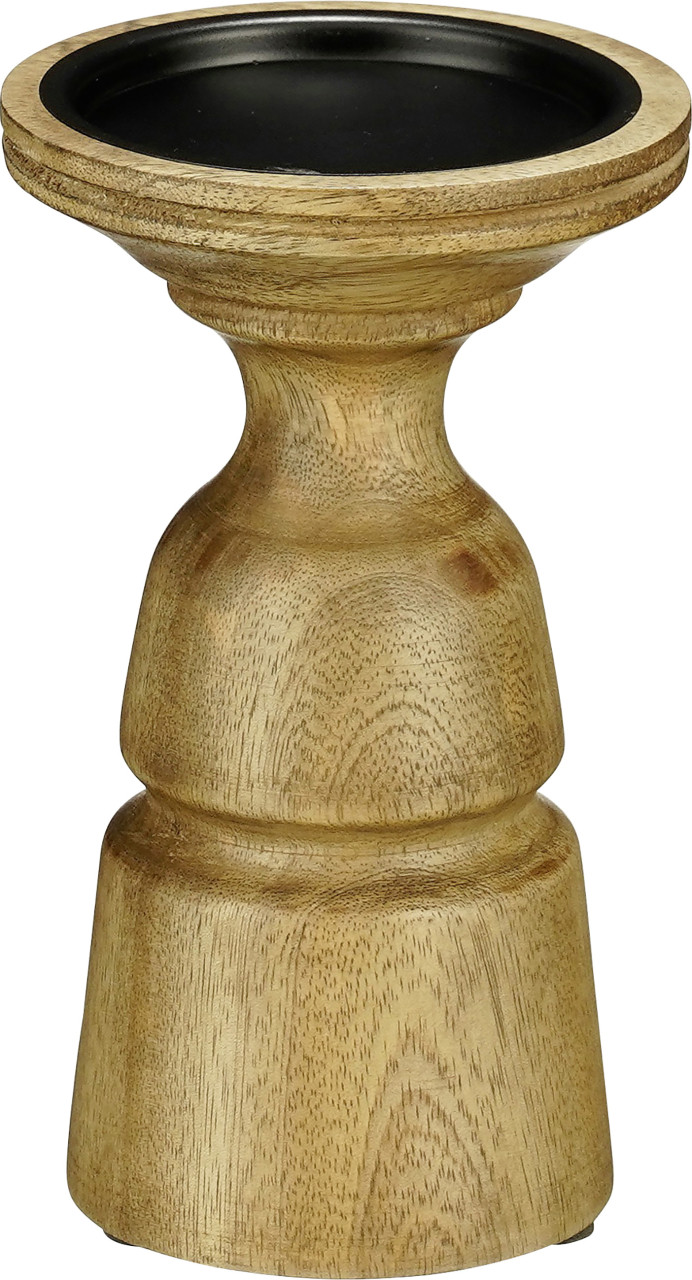 Mica Decorations Kerzenständer Nino mango wood 10 x 17 cm dunkel braun