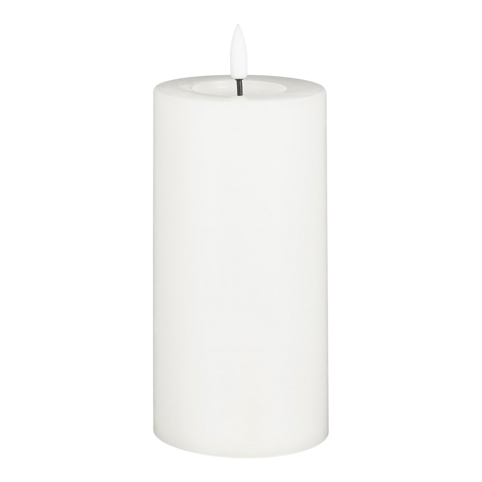 Mica Decorations LED Kerze mit Timer weiß Ø 8 x 15 cm warmweiß