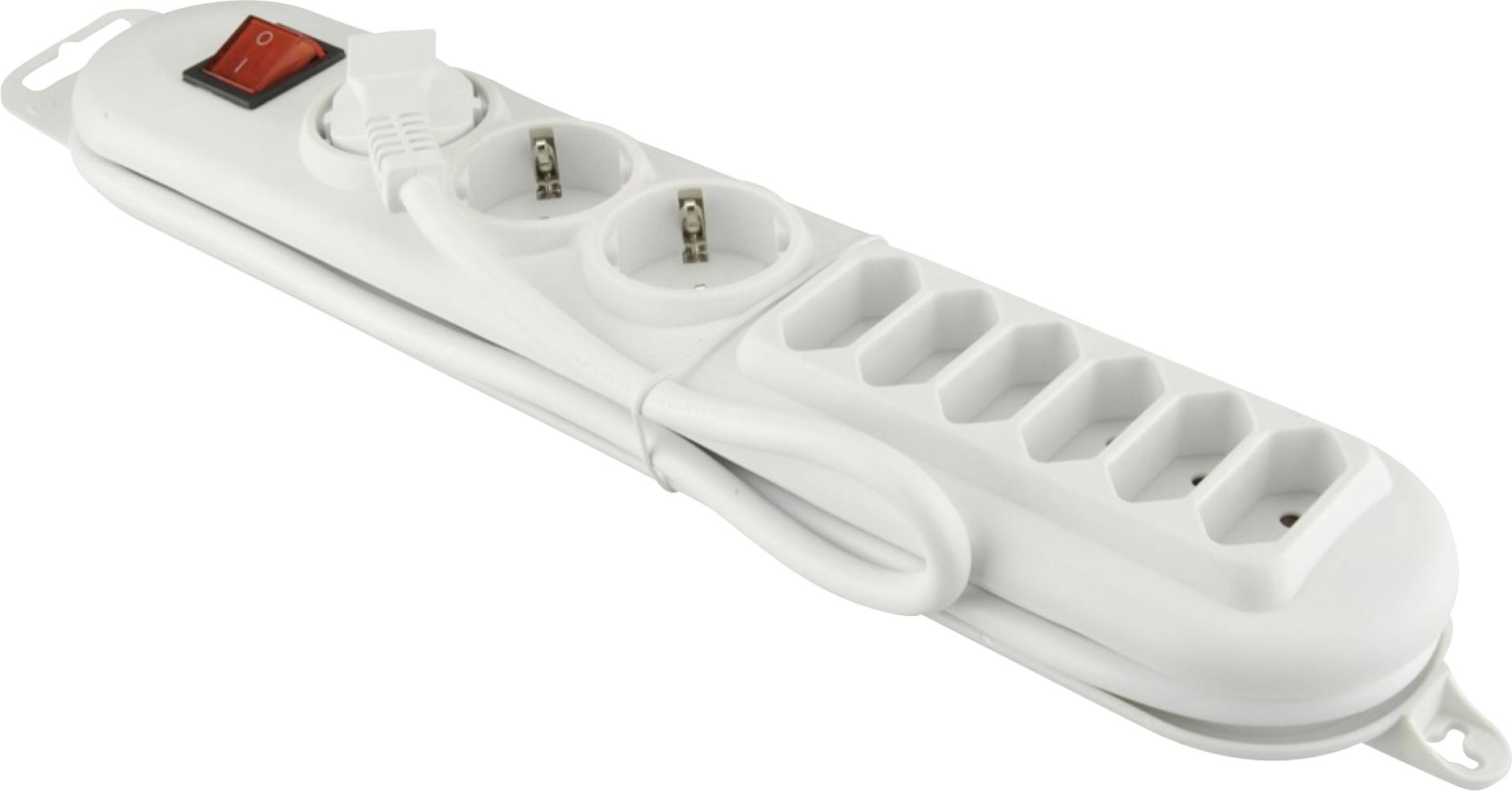 Unitec Steckdosenleiste 3+6-fach 2m mit Berührungsschutz, weiß, WhiteLine